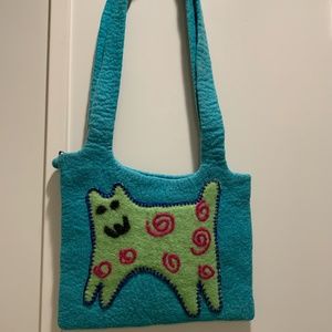 Handmade wool purse ..by artisans in Nepal..vintage